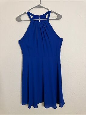 blue mini sparkly dress Scala 80243 Short Sequin Homecoming – The Dress Outlet Oscar de la Renta holiday parties or any la femme en noir Size:M (MADE-TO-ORDER)